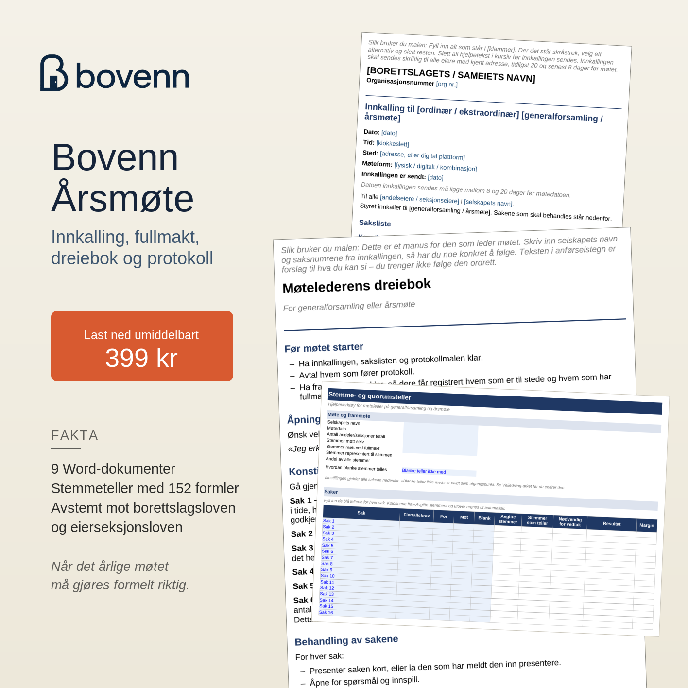 Produktkort for Bovenn Årsmøte